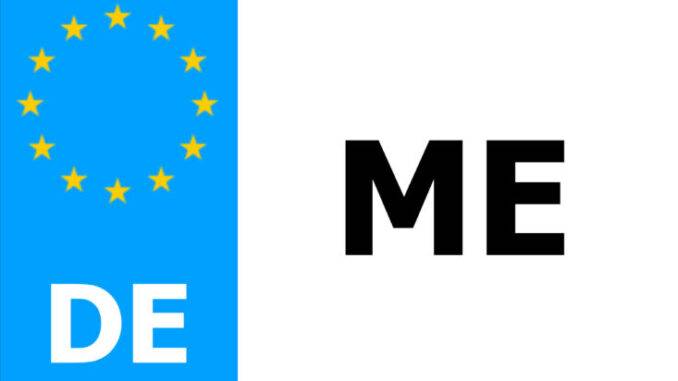 Darstellung eines deutschen Kfz-Kennzeichens mit dem Kürzel "ME" für Mettmann – Symbol für Autoschilder und Fahrzeuganmeldung in der Region.