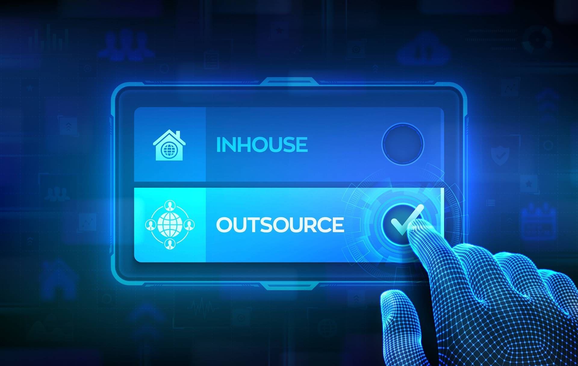 Digitale Auswahl zwischen Inhouse und Outsource | Übersetzungsagentur